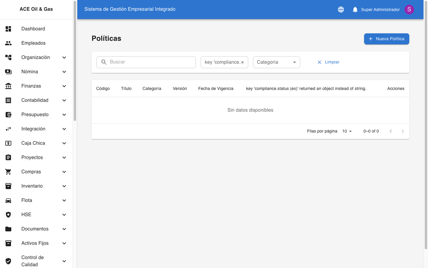 Políticas de Compliance